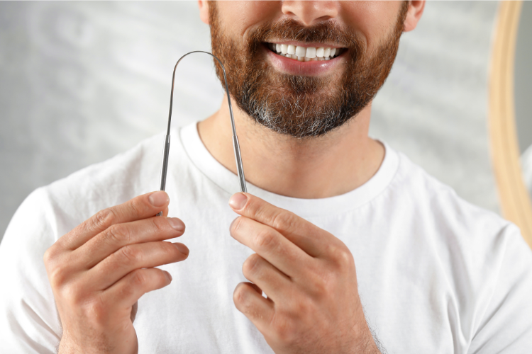 Oralluxe™ Stainless Steel Tongue Scraper – Fresh Breath & Confidence Daily